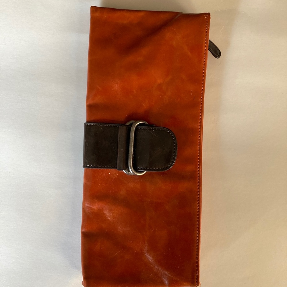 Shiraleah vegan orange fold over clutch purse